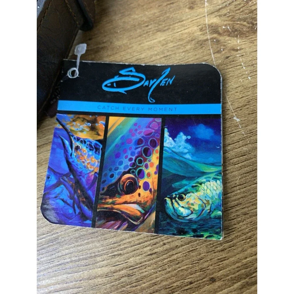 Savlen Fly Fishing Ribbon Belt Golf Pickleball Preppy Level Wear Cotton/Leather